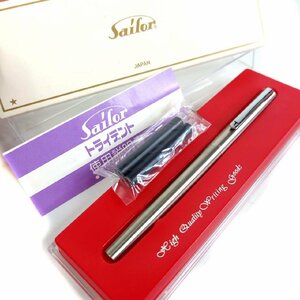 未使用品 セーラー Sailor トライデント 767 全方向ペン先 ボールペン ステンレス ヘアライン 昭和 レトロ ヴィンテージ