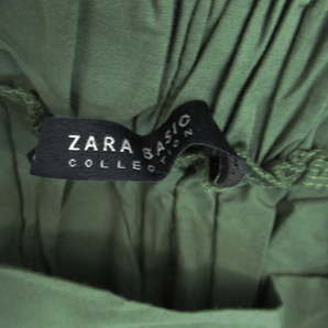 ザラ ベーシック ZARA BASIC フレアスカート ロング丈 スリット XS カーキ /SM11 レディースの画像4