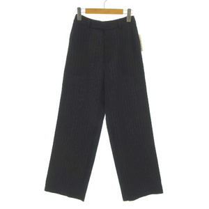  unused goods Untitled UNTITLED pants slacks strut wide wool . made in Japan dot stripe navy navy blue gray 9