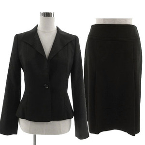  Indivi INDIVI suit skirt suit jacket single 1B skirt midi height silk . made in Japan black black 40 38