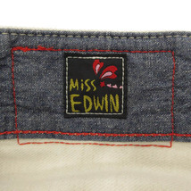 エドウィン EDWIN ジーンズ デニム テーパード 日本製 リネン混 アイボリー S レディース_画像8
