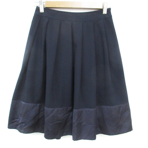  Courreges courreges flair skirt knee height switch plain 36 navy blue navy /FF46 lady's 