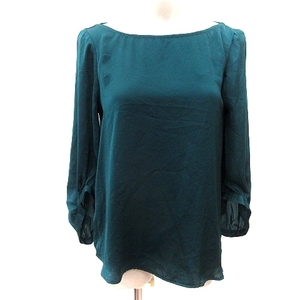  Zara Basic ZARA BASIC shirt blouse 7 minute sleeve XS green green /AU lady's 