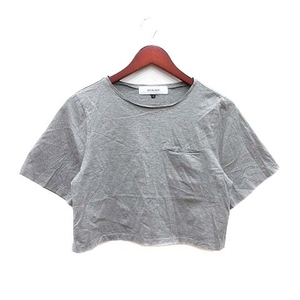 ルシェルブルー LE CIEL BLEU Tシャツ カットソー ショート丈 五分袖 38 グレー /YK レディース
