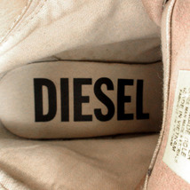 ディーゼル DIESEL ブーツ ショートブーツ インヒール 編み上げ レザー スウェード ロゴ ブラウン系 茶系 ベージュ 24.5 レディース_画像9