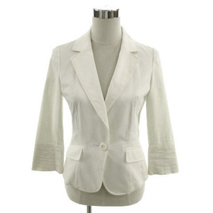  ef-de ef-de jacket tailored color 7 minute sleeve single 1B cotton . off white 11 lady's 