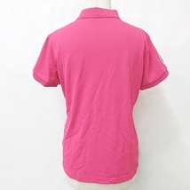 マンシングウェア MUNSINGWEAR ゴルフ ポロシャツ 半袖 刺繍 プリント アップリケ ピンク L レディース_画像2