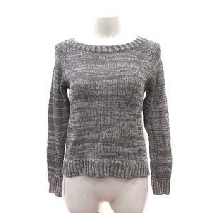  van yard storm BARNYARDSTORM knitted cut and sewn flax linen border long sleeve 0 gray /MS lady's 