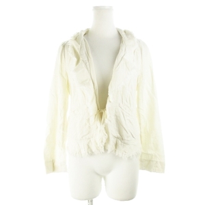  ton Dance pa- Ray Beams tendance par Ray BEAMS jacket shawl color fringe flax linen light beige /AH20 * lady's 