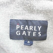 パーリーゲイツ PEARLY GATES ゴルフ ポロシャツ 半袖 アップリケ ワンポイント 刺繍 グレー 4 メンズ_画像3