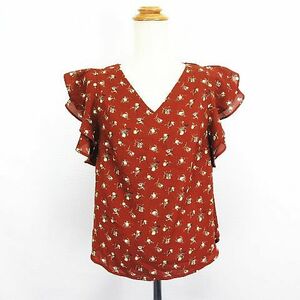 Lawrys Farm Lowrys Farm Blouse рубашка с коротким рукавом с коротким рукавом v -neck Пуловер цветочный рисунок m коричневый * ekm дамы