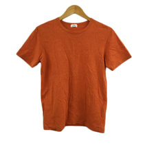 エディフィス EDIFICE Tシャツ カットソー プルオーバー クルーネック 無地 半袖 44 オレンジ メンズ_画像1