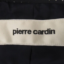 ピエールカルダン Pierre Cardin テーラードジャケット ミドル丈 総裏地 シングルボタン リボン ドット柄 38 紺 ネイビー ■MO レディース_画像5