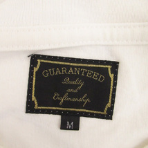 GUARANTEED Tシャツ カットソー クルーネック 半袖 プリント オーバーサイズ M オフホワイト 黒 ブラック /HO67 メンズ_画像5