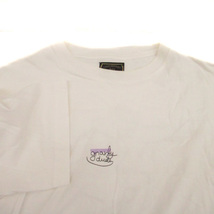 GUARANTEED Tシャツ カットソー クルーネック 半袖 プリント オーバーサイズ M オフホワイト 黒 ブラック /HO67 メンズ_画像3