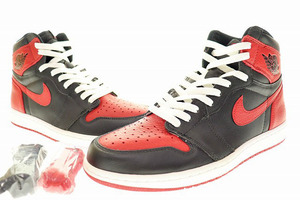 未使用品 ナイキ NIKE AIR JORDAN 1 RETRO HIGH OG BANNED 2016 28cm BRED 555088-001 エア ジョーダン I レトロ ハイ バーンド ブレッド 2