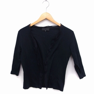  Untitled UNTITLED switch chiffon cardigan topa- 7 minute sleeve frill 2 black black /FT41 lady's 