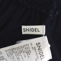 スナイデル snidel 18AW シャーリングニットワンピース 膝丈 長袖 深Vネック パフスリーブ F 紺 ネイビー /ES ■OS レディース_画像3