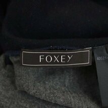 フォクシー FOXEY タートルネックニットセーター 長袖 プルオーバー ウール 38 紺 ネイビー グレー 40521 /DO ■OS ■SH レディース_画像3