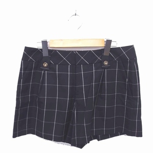  Indivi INDIVI culotte short pants .. pattern check wool 42 black white black white /TT37