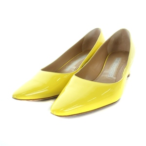  Perry koPELLICO NEBI pumps pa tent leather tea n key heel 35.5 22.5cm yellow yellow /AK25 lady's 