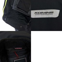 コミネ KOMINE ライディングジャケット アウター ジップアップ ナイロン インナー付き XL 黒 ブラック 黄緑 イエローグリーン メンズ_画像9