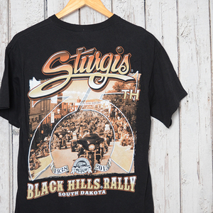 BT2685 スタージス STURGIS Tシャツ L 肩50 ブラックヒルラリー バイク メール便可 xq