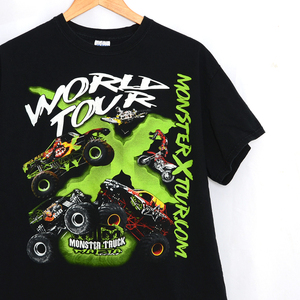 BT2369 モンスタートラック MONSTER TRUCK Tシャツ L 肩53 ワールドツアー メール便可 xq