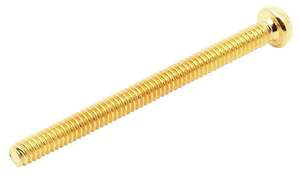 スクリュー Machine Screw - 3-48 x 1-1/4” 31.75mm, Phillips, Pan Head, Gold (1) [送料170円から 同梱可]