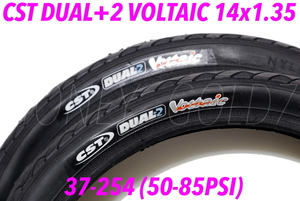 CST DUAL+2 VOLTAIC 14x1.35 37-254 HE規格 14インチ 2本セット 米式チューブ付属 5links ys-11 fdb-140 ダホン fiat ルノー Traincle