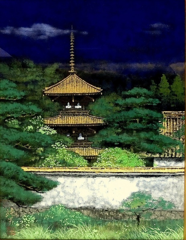 [Le parfum de la culture] Le cœur du Japon, Aller à Sumio, Yamatoji Ryokuei P10, authentique, rare, garanti, inutilisé, Peinture, Peinture japonaise, Paysage, Vent et lune