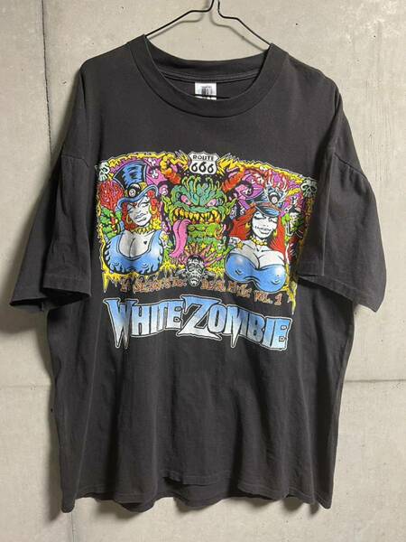 90s ヴィンテージ WHITE ZOMBIE LA SEXORCISTO DEVIL MUSIC VOL.1 ホワイト・ゾンビ Tシャツ XL Rob Zombie ロブ・ゾンビ ヘヴィメタル