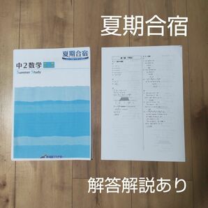 早稲田アカデミー中２ 必勝Jr. 夏期合宿 数学 解答解説あり チャレンジ問題付き