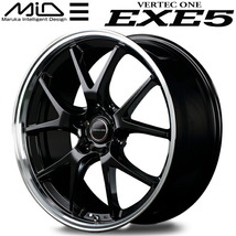 MID VERTEC ONE EXE5 ホイール4本Set グロッシーブラック/リムポリッシュ 5.5J-15インチ 4穴/PCD100 インセット+43_画像1