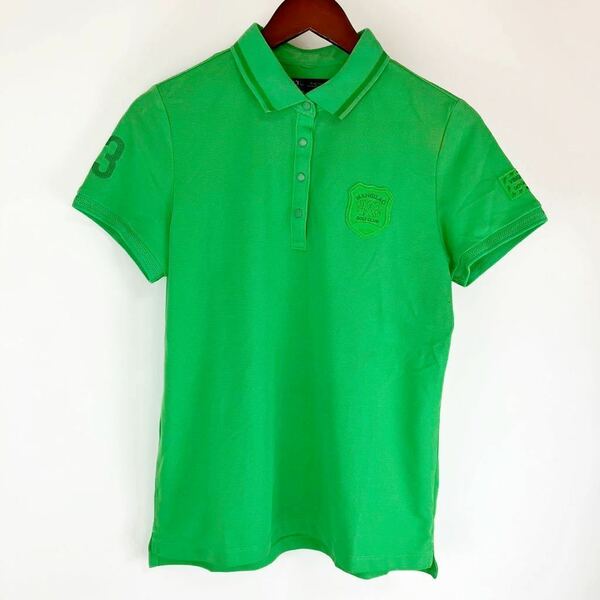 大きいサイズ 23区 GOLF 半袖 ポロシャツ レディース 3 LL 緑 グリーン カジュアル ゴルフ スポーツ ウェア 無地 シンプル 春 夏