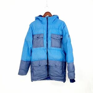 adidas Adidas down coat jacket outer men's M size blue protection against cold heat insulation sport sport . war cap outdoor mountain climbing blue 