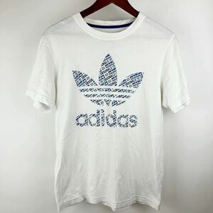 adidas Originals アディダス 半袖 Tシャツ メンズ M 白 ホワイト カジュアル トレフォイル プリント ビックロゴ シンプル ウェア 丸首