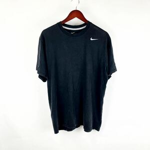 NIKE ナイキ 半袖Tシャツ 古着 ブラック メンズ Lサイズ スポーツ トレーニング ジョギング カジュアル ドライフィットコットン 春夏 黒