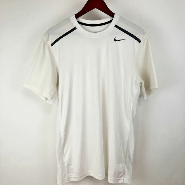 大きいサイズ NIKE ナイキ 半袖 Tシャツ メンズ L 白 ホワイト メッシュ カジュアル スポーツ トレーニング ウェア シンプル モノトーン