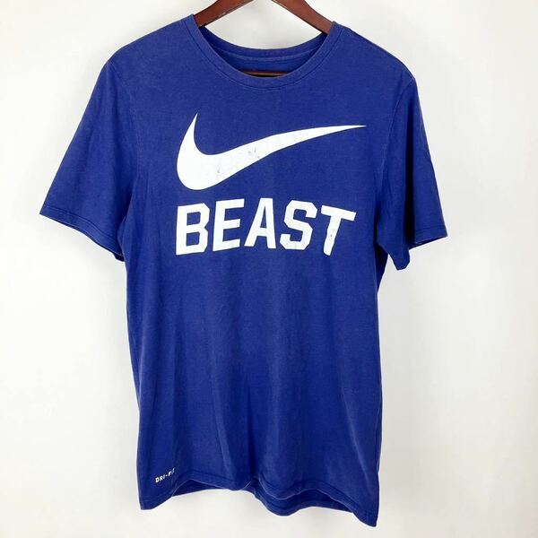 大きいサイズ NIKE ナイキ 半袖 Tシャツ メンズ L 紫 パープル DRI-FIT ドライ スポーツ トレーニング ビックロゴ スウォッシュ プリント