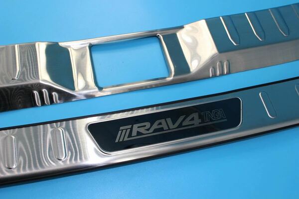 RAV4 50系 rav4 外側+内側　リアバンパーガード【E73b】