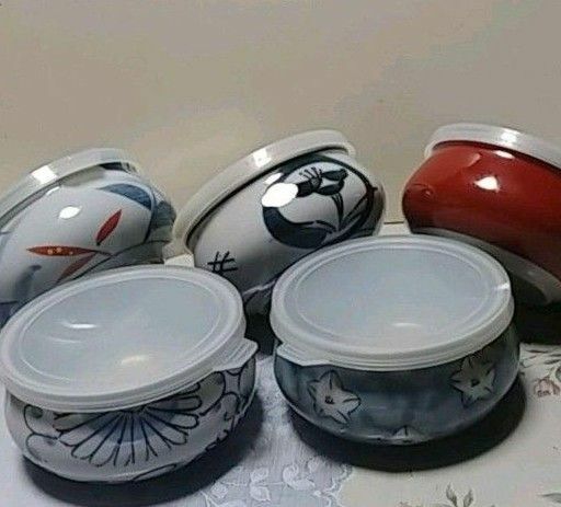 密閉ふたつき　有田焼器　保存容器　5セット　未使用