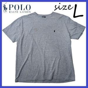 ポロ ラルフローレン POLO by RalphLauren ポニー ロゴ Tシャツ カットソー トップス L グレー メンズ