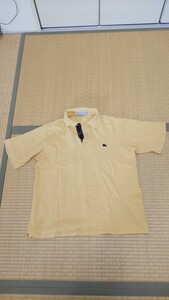 ^ that 96^L size ^Burberrys Burberry yellow polo-shirt with short sleeves size L men's cotton 100% England made deer. . Japan size .XL degree 