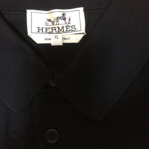 新品未使用 HERMES ポロシャツ XLサイズ ブラック イタリア製 メンズ エルメス 黒 タグ付きの画像4