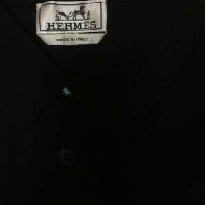 新品未使用 HERMES ポロシャツ XLサイズ ブラック イタリア製 メンズ エルメス 黒 タグ付きの画像3