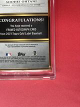 激レア/5枚限定/大谷翔平 直筆サインカード/2019 Topps Gold Label Framed Autographs Red SHOHEI OHTANI/直書き/WBC日本代表/赤パラレル_画像9