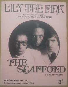 稀少 SCAFFOLD/Lily The Pink/スキャッフォールド UK Orig SHEET MUSIC シート・ミュージック MIKE McGEAR BEATLES