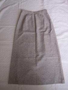 breckenridge ブレッケンリッジ　ベージュ　ミックス　ロングスカート　絹×毛×ナイロン　ウエスト64 ヒップ91