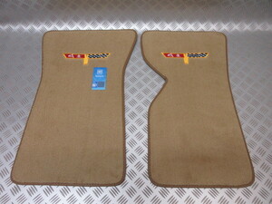 8182S.C3 コルベット フロアマット 1981.1982 NEWエンブレム ロゴ刺繍！ Saddle/Biscuit 1968y～1982y ！